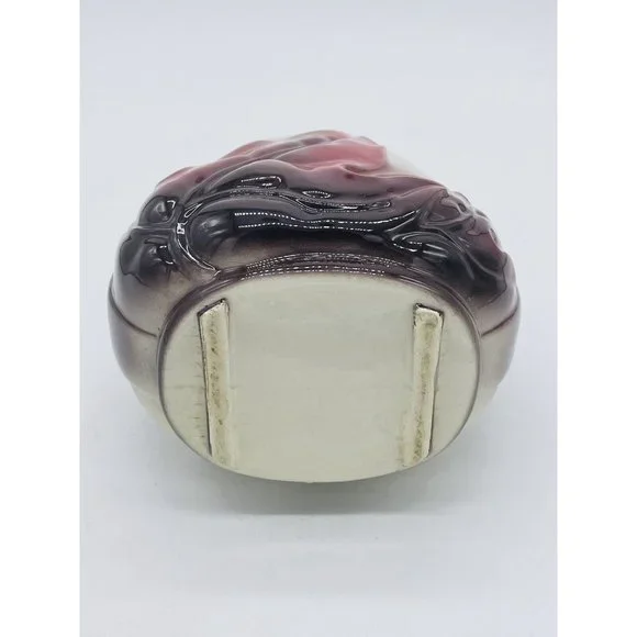 Vintage Royal Copley Art Pottery Planter Vase HARMONY burgundy Leaf planter vase - Picture 6 of 6